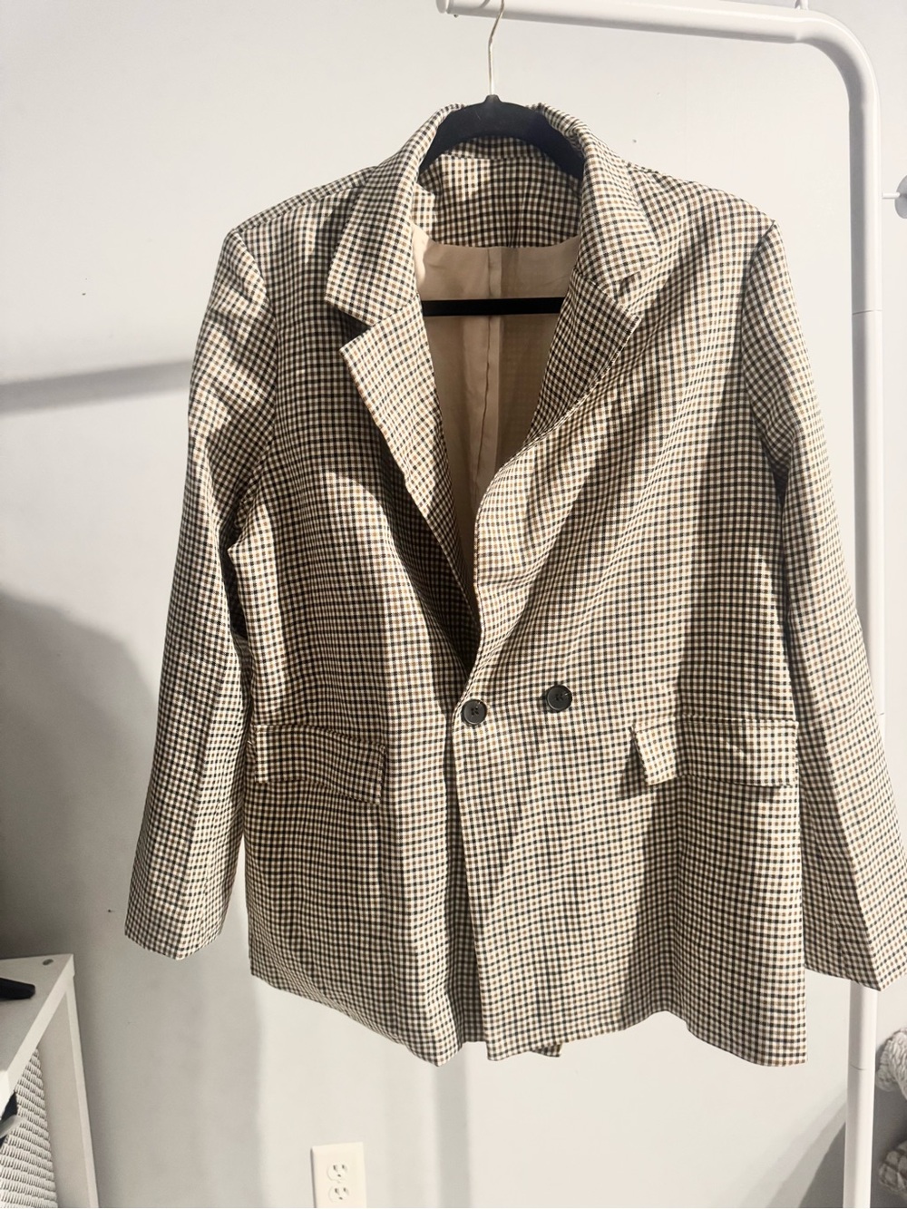 Anne Klein Tan Checkered Blazer - Picture 4 of 6